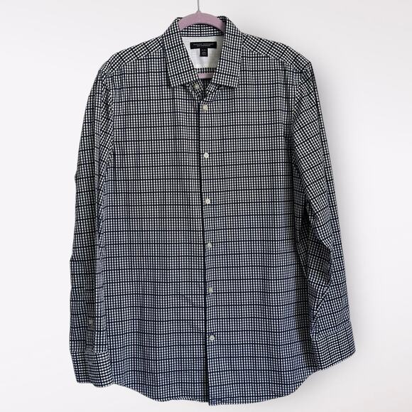 Banana Republic Men's Non-Iron Slim‎ Fit Shirt Sz L 16 16-1/2 Long Sleeve Cotton - Picture 1 of 10